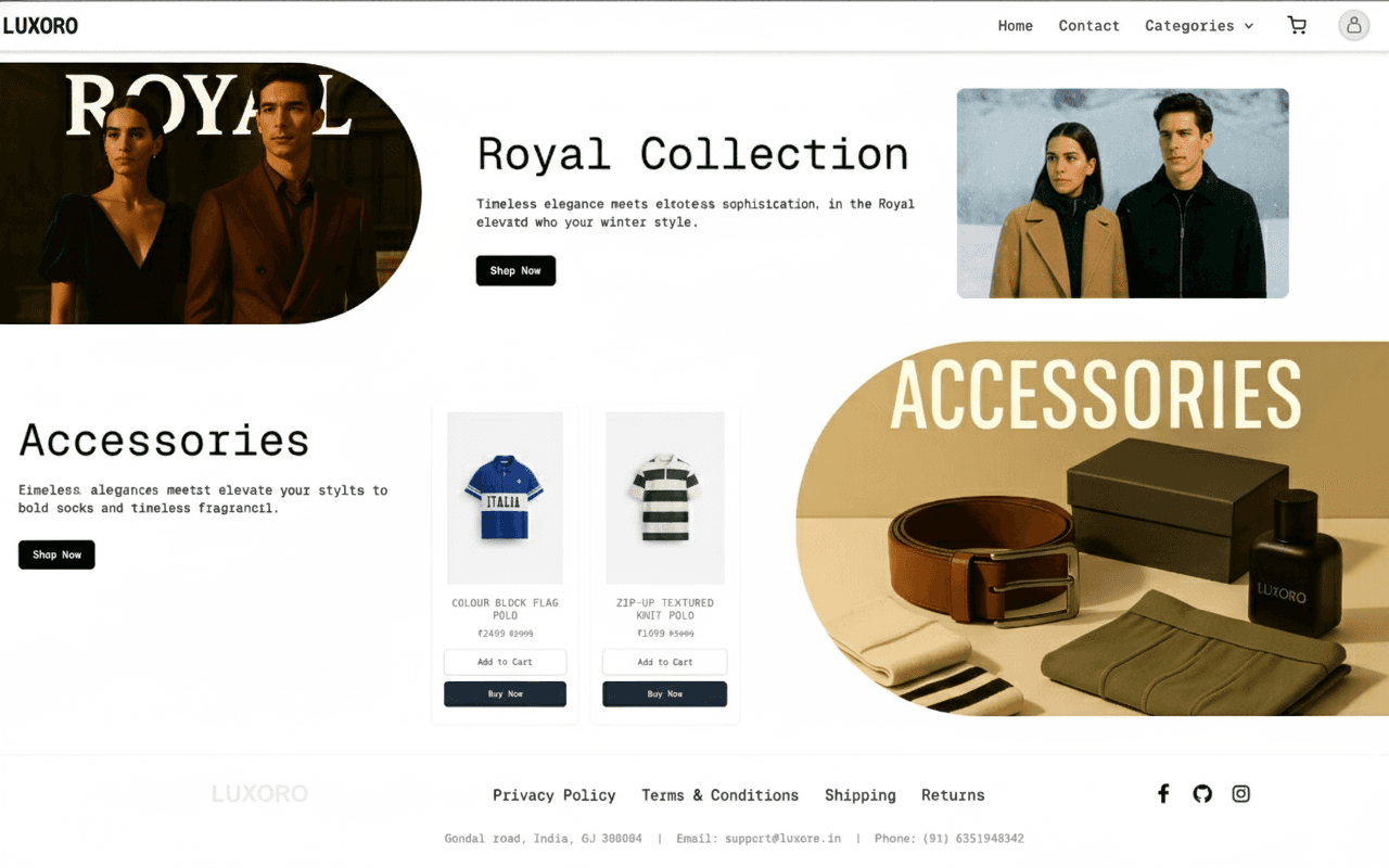 Luxoro - Online E-commerce Web Application